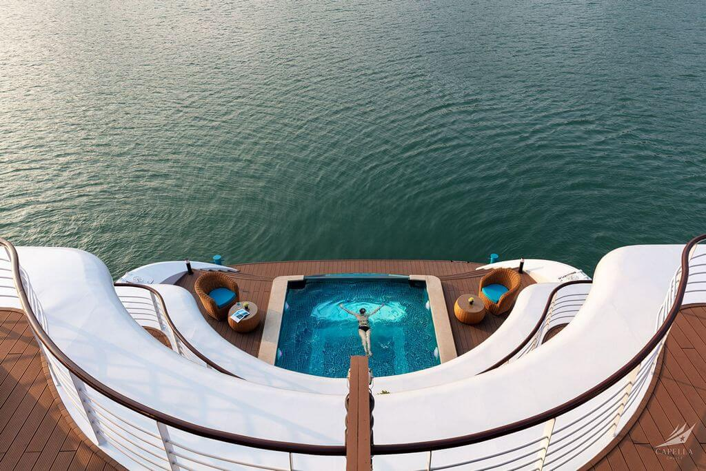 Relaxing in an Infinity Pool or Onboard Spa